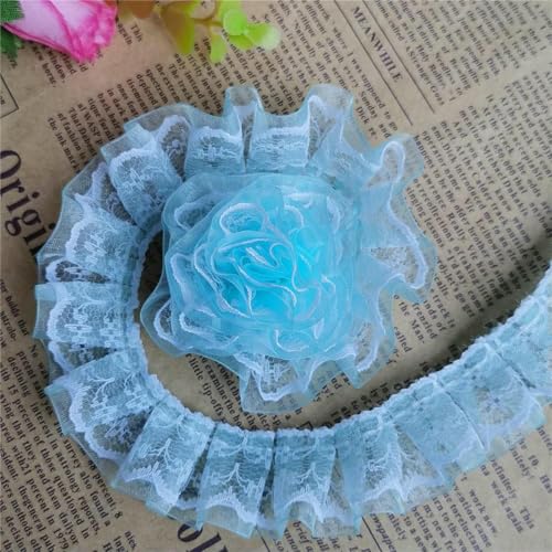 25 mm breiter, 2-lagiger Plisseebesatz, Organza-Spitzenband, Kragen, Nähzubehör, Basteln, Puppenkleidung, Hochzeitskleid, Dekorationszubehör, hellgrün, 4,5 m 25 mm breiter, 2-lagiger Plisseebesatz, Organza-Spitzenband, Kragen, Nähzubehör, Basteln, Puppenkleidung, Hochzeitskleid, Dekorationszubehör, hellgrün, 4,5 m von SHHEG