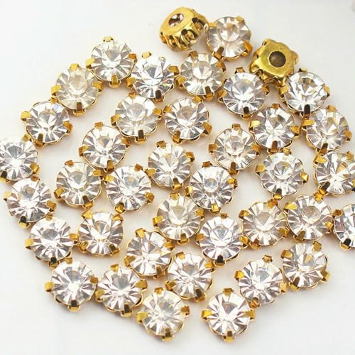 3,0–8 mm, zum Aufnähen, Strasssteine und Kristalle, zum Nähen von Stoff, Handarbeiten, Strasssteine, Glasperlen, Gold, 5 mm, 100 Stück 3,0–8 mm, zum Aufnähen, Strasssteine und Kristalle, zum Nähen von Stoff, Handarbeiten, Strasssteine, Glasperlen, Gold, 5 mm, 100 Stück von SHHEG