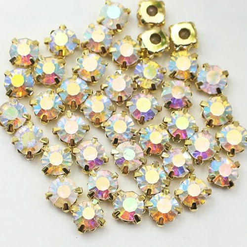 3,0–8 mm große, aufnähbare Strasssteine und Kristalle zum Aufnähen auf Stoff, Handarbeiten, Strasssteine, Glasperlen, GoldAB, 3,0 mm, 100 Stück 3,0–8 mm große, aufnähbare Strasssteine und Kristalle zum Aufnähen auf Stoff, Handarbeiten, Strasssteine, Glasperlen, GoldAB, 3,0 mm, 100 Stück von SHHEG