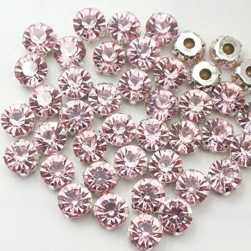 3,0–8 mm große, aufnähbare Strasssteine und Kristalle zum Nähen von Stoff, Handarbeiten, Strasssteine, Glasperlen, hellrosa, 5 mm, 100 Stück 3,0–8 mm große, aufnähbare Strasssteine und Kristalle zum Nähen von Stoff, Handarbeiten, Strasssteine, Glasperlen, hellrosa, 5 mm, 100 Stück von SHHEG
