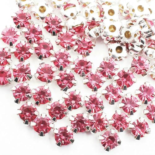 3,0–8 mm große, aufnähbare Strasssteine und Kristalle zum Nähen von Stoffen, Handarbeiten, Strasssteine, Glasperlen, Rosa, 8 mm, 50 Stück 3,0–8 mm große, aufnähbare Strasssteine und Kristalle zum Nähen von Stoffen, Handarbeiten, Strasssteine, Glasperlen, Rosa, 8 mm, 50 Stück von SHHEG