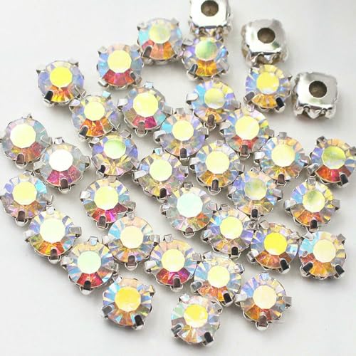 3,0–8 mm große Strasssteine zum Aufnähen, Kristall-Strasssteine und Kristalle, zum Nähen von Stoffen, Handarbeiten, Strasssteine, Glasperlen, KristallAB, 6 mm, 100 Stück 3,0–8 mm große Strasssteine zum Aufnähen, Kristall-Strasssteine und Kristalle, zum Nähen von Stoffen, Handarbeiten, Strasssteine, Glasperlen, KristallAB, 6 mm, 100 Stück von SHHEG