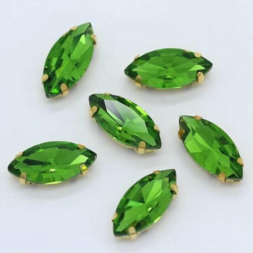 4–32 mm, 24 Farben, zum Aufnähen, Pferdeauge, Navette-Strass, goldene Krallen, Marquise-Formen für Handarbeiten, Schmuck, Hochzeitskleider, Taschenbesätze, Grasgrün, 5 x 10 mm, 30 Stück 4–32 mm, 24 Farben, zum Aufnähen, Pferdeauge, Navette-Strass, goldene Krallen, Marquise-Formen für Handarbeiten, Schmuck, Hochzeitskleider, Taschenbesätze, Grasgrün, 5 x 10 mm, 30 Stück von SHHEG