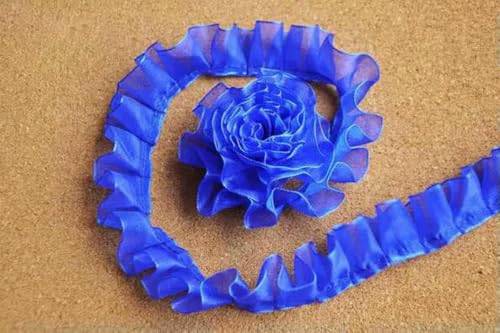 5 Yards/Los, 2,5 cm Breite, Nähzubehör, Guipure-Rüschen-Spitzenband, besticktes Garn, Spitzenbesatz, DIY, königsblau 5 Yards/Los, 2,5 cm Breite, Nähzubehör, Guipure-Rüschen-Spitzenband, besticktes Garn, Spitzenbesatz, DIY, königsblau von SHHEG