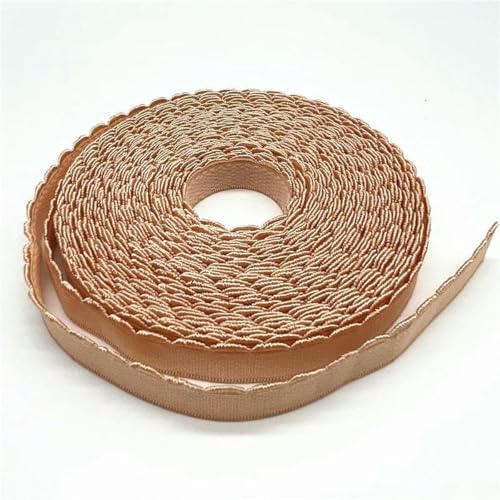 5 Yards 10 mm elastisches Spitzenband, halbmondförmiger Rand, Spandexband zum Nähen von Spitzenbesatz, DIY-Stirnband, Unterwäsche, Dessous-Accessoire, Hellrosa, 2 Yards von SHHEG