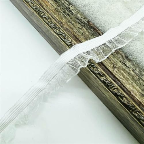 5 Yards 16 mm Organza-Spitzenbesatz mit Rüschen, elastisches Spandexband, Tüllband, Stirnband, Tutu-Kleid, DIY-Näh- und Bastelzubehör, Weiß, 2 Yards 5 Yards 16 mm Organza-Spitzenbesatz mit Rüschen, elastisches Spandexband, Tüllband, Stirnband, Tutu-Kleid, DIY-Näh- und Bastelzubehör, Weiß, 2 Yards von SHHEG