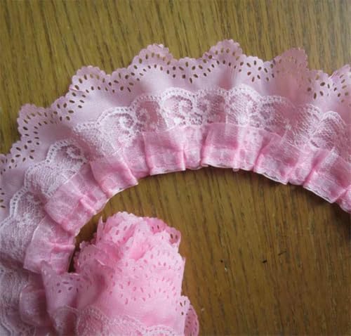 5 Yards Rosa 65 mm 3-lagiges plissiertes Organza-Spitzenband Geraffter Netzstoff Handgefertigter Spitzenbesatz zum Selbermachen für Hochzeitskleider zum Nähen von Bastelarbeiten-Rosa-5 Yard von SHHEG