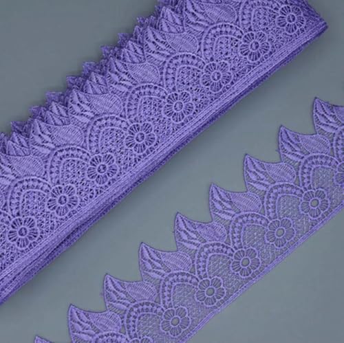 7 cm breites, wunderschönes Häkel-Stickerei-Spitzenband, DIY-Stickerei, Bettrock, Kleid, Vorhangspitze, lila, 14 Yards 7 cm breites, wunderschönes Häkel-Stickerei-Spitzenband, DIY-Stickerei, Bettrock, Kleid, Vorhangspitze, lila, 14 Yards von SHHEG