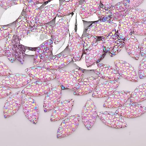 7 x 15 mm, 100 Stück, silberfarbene Flatback-Harz-Strasssteine, Großpackung, Pferdeauge-Kristallsteine, keine Hotfix-Strass-Applikationen, Hellviolett AB 7 x 15 mm, 100 Stück, silberfarbene Flatback-Harz-Strasssteine, Großpackung, Pferdeauge-Kristallsteine, keine Hotfix-Strass-Applikationen, Hellviolett AB von SHHEG