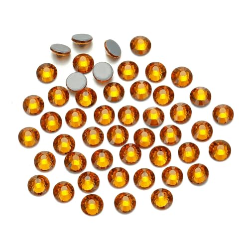 AAAAA Klar AB Rot Mix Farben Kristall Hot Fix Strass Glas Strass Hotfix Aufbügel-Strasssteine für Stoffbekleidung-Topas (Gelb)-SS16 1440 Stück von SHHEG