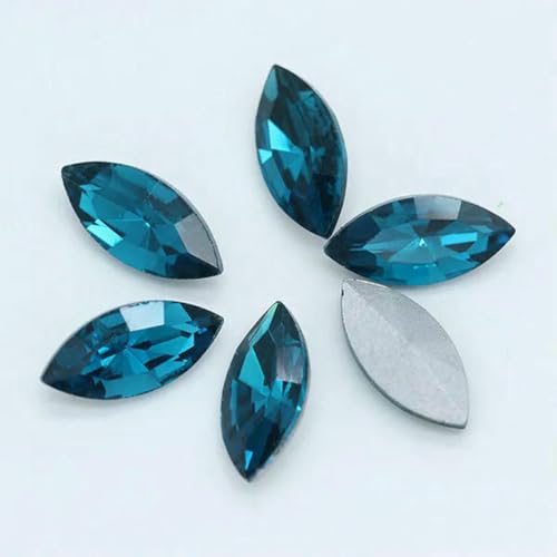 Alle Größen, 24 Farben, funkelnde Navette-Pferdeaugen, Kristall-Strasssteine, Bastelperlen für Schmuck, Kleidungsstücke, Nagelkunst-Zubehör, Capriblau, 5 x 10 mm, 30 Stück Alle Größen, 24 Farben, funkelnde Navette-Pferdeaugen, Kristall-Strasssteine, Bastelperlen für Schmuck, Kleidungsstücke, Nagelkunst-Zubehör, Capriblau, 5 x 10 mm, 30 Stück von SHHEG