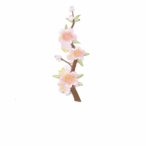 Blumenzweig-Applikation, Stickerei, Aufnäher, zum Aufbügeln, Aufkleber, Cheongsam-Ornament, Pink Plum Bossom, Patchwork-Patches, 5 Stück, Pfirsichblüte 01 Blumenzweig-Applikation, Stickerei, Aufnäher, zum Aufbügeln, Aufkleber, Cheongsam-Ornament, Pink Plum Bossom, Patchwork-Patches, 5 Stück, Pfirsichblüte 01 von SHHEG