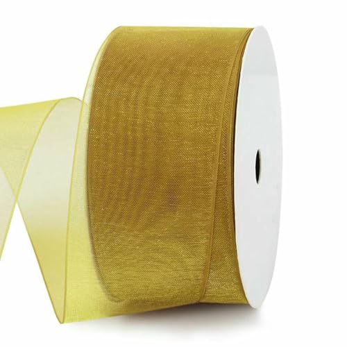 Gold-Serie Band Geburtstag Happy Cake Backen Dekoration Blumenbündel Verpackung Valentinstag Hochzeitsfeier-Chiffon (38 mm)-Wie in Abb. gezeigt. von SHHEG