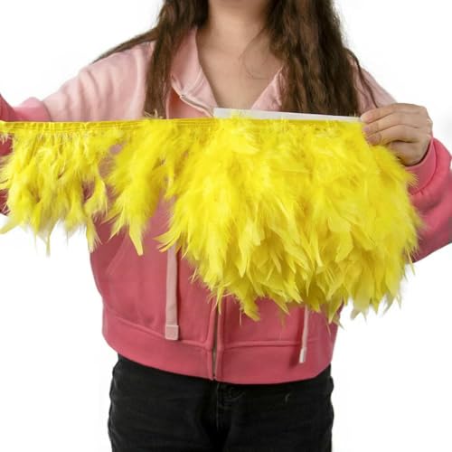 Mehrfarbiges natürliches Truthahnfeder-Besatzband, 10,2–15,2 cm, flauschige weiße Federbesätze, Spitze für Partyrock, Kleidungsdekor, gelb, 10,2–15,2 cm Mehrfarbiges natürliches Truthahnfeder-Besatzband, 10,2–15,2 cm, flauschige weiße Federbesätze, Spitze für Partyrock, Kleidungsdekor, gelb, 10,2–15,2 cm von SHHEG