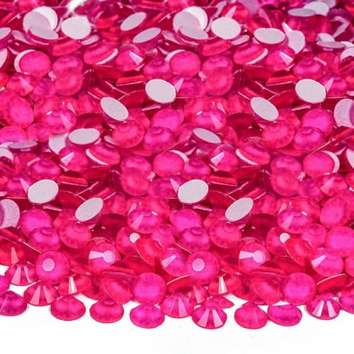 Nachtleuchtende Glitzer-Strasskristalle mit flacher Rückseite, nicht Hotfix-Strasssteine, Brillantina, Neon-Strass, Nagelkunst-Dekorationen – P101 Rose Neon – SS8 – 1440 Stück – 1 von SHHEG