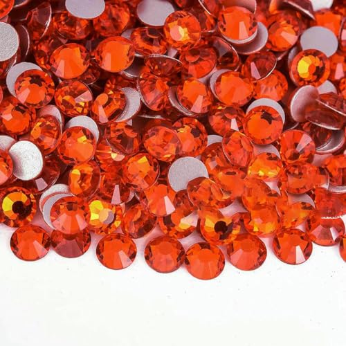 SS3-SS30 Hot Pink Rose Nicht Hot Fix Strasssteine Flatback Kristalle Perlen 3D Nail Art Strasssteine Glaskristallnägel Nicht Hot Fix-Orange-ss16-1440 Stück von SHHEG