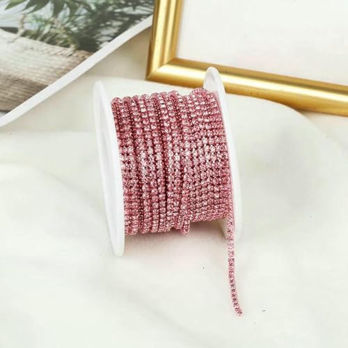 SS6-SS12 5 Yards/10 Yards Mehrfarbige Kristall-Strass-Cup-Kette zum Aufnähen auf Kristallglas-Cup-Kettenbesatz zum Aufkleben auf Steinbesatz-Hellrosa-SS12-3.0m SS6-SS12 5 Yards/10 Yards Mehrfarbige Kristall-Strass-Cup-Kette zum Aufnähen auf Kristallglas-Cup-Kettenbesatz zum Aufkleben auf Steinbesatz-Hellrosa-SS12-3.0m von SHHEG