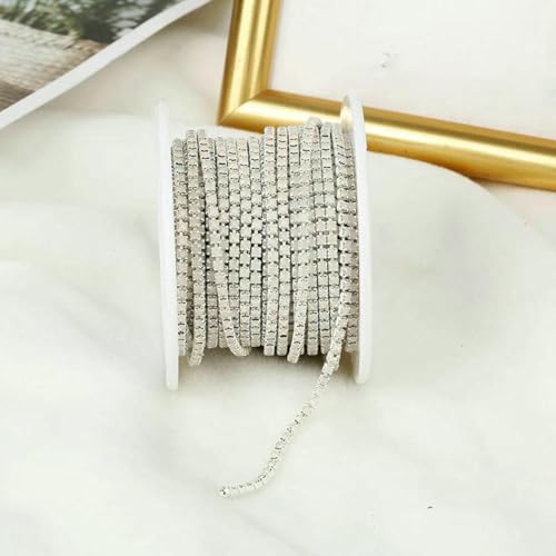 SS6-SS12 5 Yards/10 Yards Mehrfarbige Kristall-Strass-Cup-Kette zum Aufnähen auf Kristallglas-Cup-Kettenbesatz zum Aufkleben auf Steinbesatz-Weißer Opal-SS6-2m SS6-SS12 5 Yards/10 Yards Mehrfarbige Kristall-Strass-Cup-Kette zum Aufnähen auf Kristallglas-Cup-Kettenbesatz zum Aufkleben auf Steinbesatz-Weißer Opal-SS6-2m von SHHEG