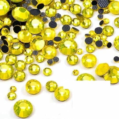 SS6-SS30 Kristallsteine, HotFix-Strass, Glitzer-Strass zum Aufbügeln für Kleidungsstücke, Kleider, Citrin, SS30 – 288 Stück von SHHEG