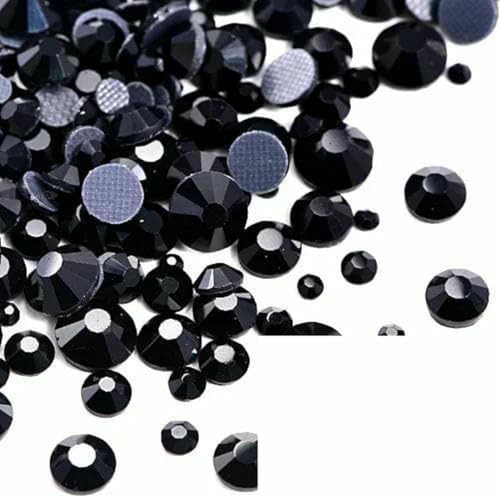 SS6-SS30 Kristallsteine, HotFix-Strass, Glitzer-Strass zum Aufbügeln für Kleidungsstücke, Kleider, Schwarz, SS10, 1440 Stück von SHHEG