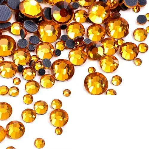 SS6-SS30 Kristallsteine, HotFix-Strass, Glitzer-Strass zum Aufbügeln für Kleidungsstücke, Kleider, Topas, gemischt, SS6-30, 1000 Stück von SHHEG