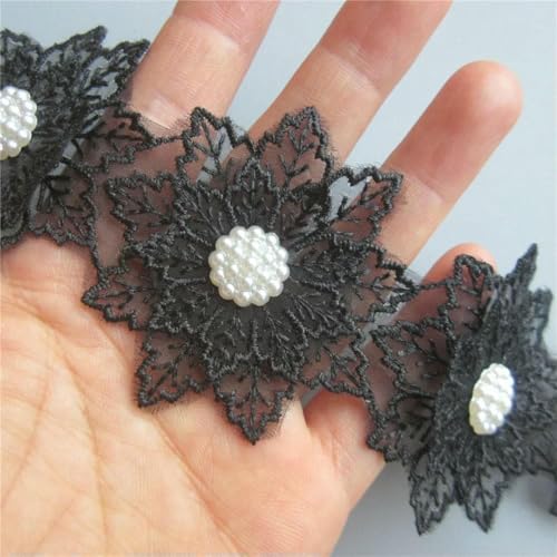 Spitzenbesatz, goldfarben, doppellagig, mit Perlen, Blättern und Blumen bestickt, 10 x 6 cm, Stoffband, Patchwork, Hochzeitskleid, Nähen, Basteln, Schwarz, 10 Stück Spitzenbesatz, goldfarben, doppellagig, mit Perlen, Blättern und Blumen bestickt, 10 x 6 cm, Stoffband, Patchwork, Hochzeitskleid, Nähen, Basteln, Schwarz, 10 Stück von SHHEG
