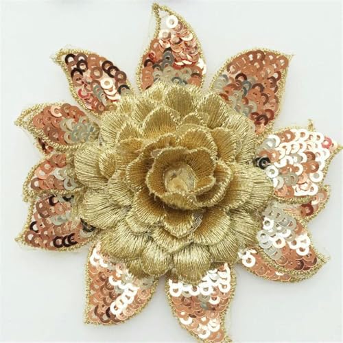 Wunderschöne Spitzen-Blumen-Applikation, bestickte Spitzen-Aufnäher für handgefertigte Kleidungsaccessoires, Dekoration, Nähen, DIY, 8 cm, N061-N061, golden, 2 Stück Wunderschöne Spitzen-Blumen-Applikation, bestickte Spitzen-Aufnäher für handgefertigte Kleidungsaccessoires, Dekoration, Nähen, DIY, 8 cm, N061-N061, golden, 2 Stück von SHHEG