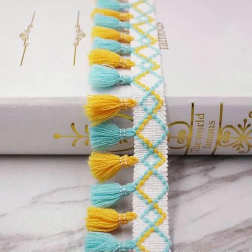 Yard/Lot Spitzenband zum Nähen von Bommeln, Quasten, Pompons, 5 cm Breite, Kugelfransen, Stickerei, Kleidungsstück, Spitzenstoff, handgefertigtes Accessoire, Gelbgrün LS-004-1 Yards Yard/Lot Spitzenband zum Nähen von Bommeln, Quasten, Pompons, 5 cm Breite, Kugelfransen, Stickerei, Kleidungsstück, Spitzenstoff, handgefertigtes Accessoire, Gelbgrün LS-004-1 Yards von SHHEG