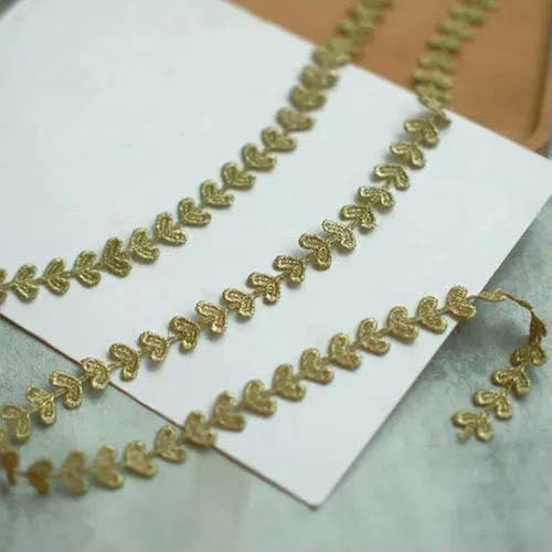 Zarte kleine Spitzenbesätze aus Polyester, Spitzenband, DIY-Babykleidung, Kleiderzubehör, Rosa, Grün, Lila, 1,3 cm breit-Gold-2 Yards von SHHEG