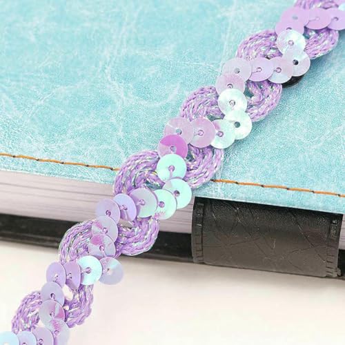 m Pailletten-Spitzenband, flach, laservergoldet, Pailletten, DIY-Nähzubehör, Kleidungsdesign, elastische Borten, handgefertigtes Kunsthandwerk, A15 lila, wie abgebildet m Pailletten-Spitzenband, flach, laservergoldet, Pailletten, DIY-Nähzubehör, Kleidungsdesign, elastische Borten, handgefertigtes Kunsthandwerk, A15 lila, wie abgebildet von SHHEG