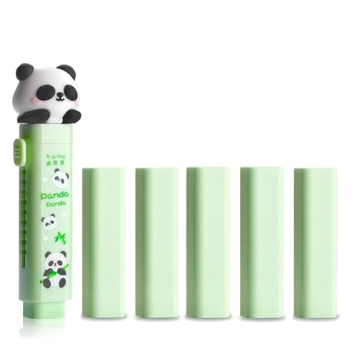 Radiergummi-Set mit niedlichem Cartoon-Motiv, Radiergummi, für Kinder, Studenten, Büro, Schulbedarf (grüner Panda) von SHIDESHIN