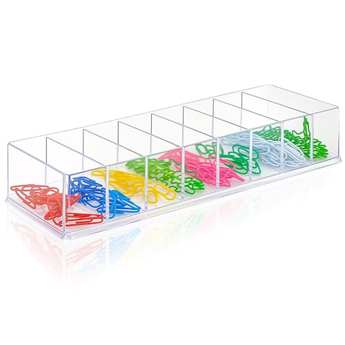 SHIDOW Büroklammer-Halter, 8 Fächer, Acryl-Büroklammer-Organizer, Schreibwaren-Aufbewahrungshalter, Haftnotizen und Visitenkarten-Organizer, Schreibtischzubehör, Binder-Clips-Etui SHIDOW Büroklammer-Halter, 8 Fächer, Acryl-Büroklammer-Organizer, Schreibwaren-Aufbewahrungshalter, Haftnotizen und Visitenkarten-Organizer, Schreibtischzubehör, Binder-Clips-Etui von SHIDOW
