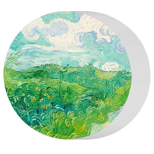 SHIDOW Runde Leinwandpaneele, leere Leinwand zum Zeichnen, für Öl- und Acrylmalerei, Studenten, Künstler, Hobbymaler und Anfänger, 20 cm im Durchmesser, 10 Stück von SHIDOW