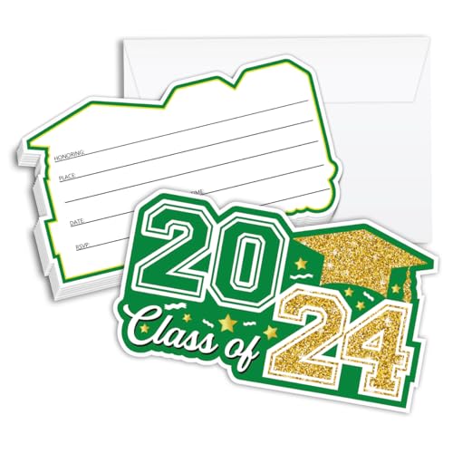 SHIEL-EVEN Einladungskarte zum Abschied, Abschiedsparty oder Dekoration, für Klasse von 2024, lustige Einladungen zum Schulabschluss, Universität oder Doktorand 2024, 20 Stück von SHIEL-EVEN