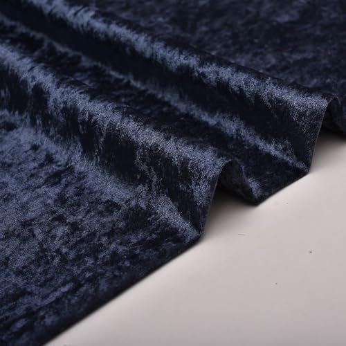Stretch-Samtstoff, Meterware, 150 cm breit, luxuriös glänzender Pannesamt, Polstermaterial für Heimwerker, Handarbeit, Bekleidung, Kostüm (Hellmarineblau) von SHIJHUI