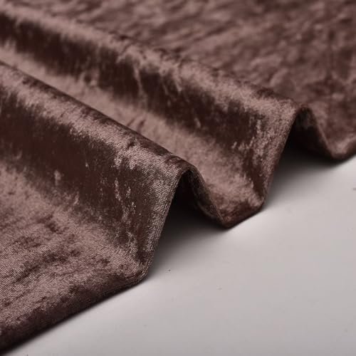 Stretch-Samtstoff, Meterware, 150 cm breit, luxuriös glänzender Pannesamt, Polstermaterial für Heimwerker, Handarbeit, Bekleidung, Kostüm (Kaffee) von SHIJHUI