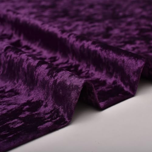 Stretch-Samtstoff, Meterware, 150 cm breit, luxuriös glänzender Pannesamt, Polstermaterial für Heimwerker, Handarbeit, Bekleidung, Kostüm (Traumviolett) von SHIJHUI