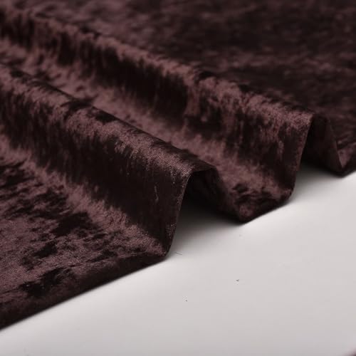 Stretch-Samtstoff, Meterware, 150 cm breit, luxuriös glänzender Pannesamt, Polstermaterial für Heimwerker, Handarbeit, Bekleidung, Kostüm (dunkler Kaffee) von SHIJHUI