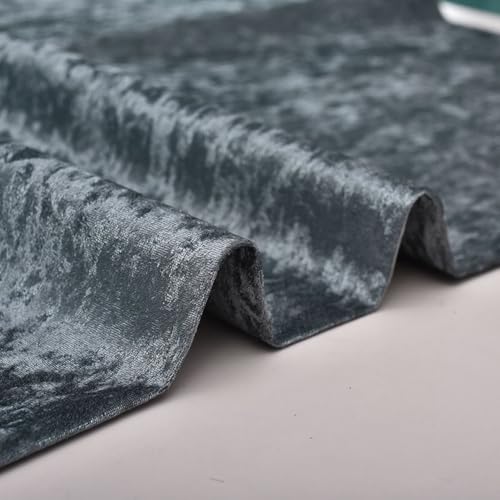 Stretch-Samtstoff, Meterware, 150 cm breit, luxuriös glänzender Pannesamt, Polstermaterial für Heimwerker, Handarbeit, Bekleidung, Kostüm (graublau) von SHIJHUI