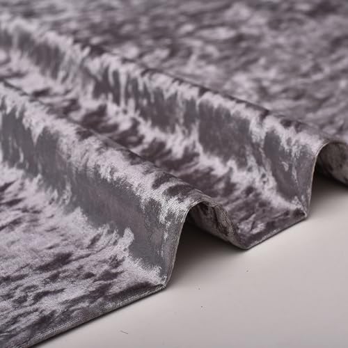 Stretch-Samtstoff, Meterware, 150 cm breit, luxuriös glänzender Pannesamt, Polstermaterial für Heimwerker, Handarbeit/Basteln/Bekleidung/Kostüm (dunkelgrau) von SHIJHUI