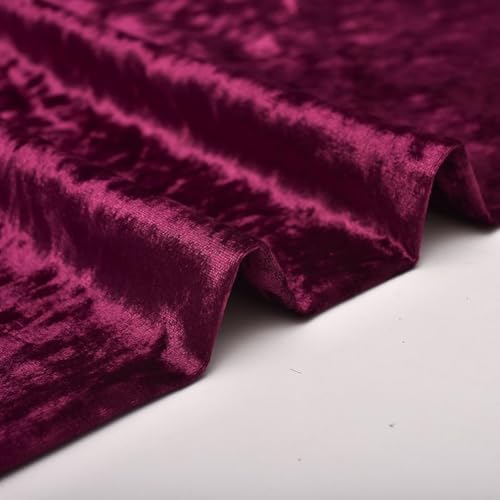 Stretch-Samtstoff, Meterware, 150 cm breit, luxuriös glänzender Pannesamt, Polstermaterial für Heimwerker, Handarbeit/Basteln/Bekleidung/Kostüm (lila-rot) von SHIJHUI