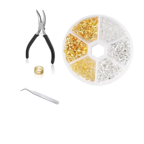 340 Gold- und Silber-Binderinge mit Biegeringöffner, Werkzeug für Schmuckherstellung und Halskettenreparatur, 6/8/12 mm Befestigungsringe 340 Gold- und Silber-Binderinge mit Biegeringöffner, Werkzeug für Schmuckherstellung und Halskettenreparatur, 6/8/12 mm Befestigungsringe von SHIJUNHE