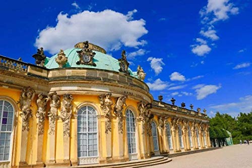 SHILIHOME Sanssouci Palast DIY 5D Diamant Malen nach Zahlen, einzigartige Kits Home Wall Decor Kristall Strass Wanddekoration Kreuzstich von SHILIHOME