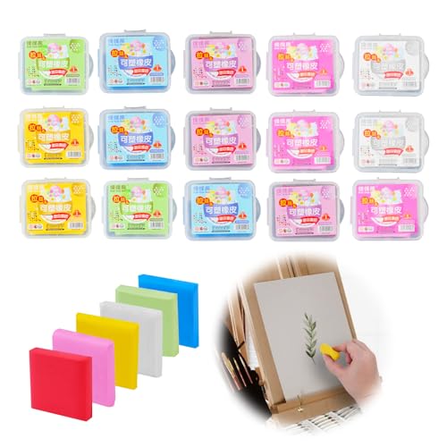 15 Stück Knetradiergummi, Radiergummi Knete Weich Knetbar Radiergummis mit Etui, Skizzieren Kunst Knetgummi Radierer Radierknete Art Eraser für Künstler Bunte Zeichnung Malerei Schulbedarf 15 Stück Knetradiergummi, Radiergummi Knete Weich Knetbar Radiergummis mit Etui, Skizzieren Kunst Knetgummi Radierer Radierknete Art Eraser für Künstler Bunte Zeichnung Malerei Schulbedarf von SHILIPAIJC