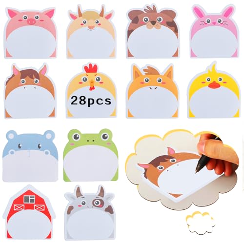 28 Stück Cartoon Tiere Haftnotizen, Kleine Haftnotizen Kinder Sticky Notes, Niedliche Mini Post It Lustig Klebezettel TierföRmiger Haftnotizblock für Mitgebsel Kindergeburtstag, Büro (840 Blätter) von SHILIPAIJC