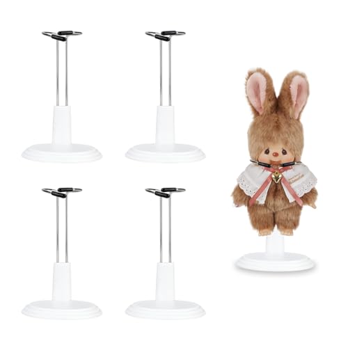 4 Stück Puppenständer Puppenhalter, Verstellbarer Puppenständerhalter Puppen Displayhalter, Puppen Ständer Puppenzubehör Actionfigur Ständer Modell Zubehör für Teddybär DIY-Bastelpuppen (15cm, Weiß) von SHILIPAIJC