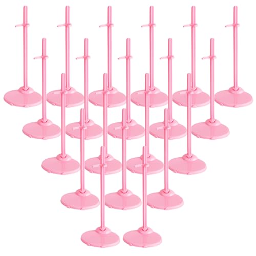 SHILIPAIJC 20 Stück Puppenständer Puppenhalter, Verstellbarer Puppenständerhalter für 9-11 Zoll Puppen, Rosa Puppen Ständer Displayhalter Puppenzubehör Actionfigur Ständer für DIY-Bastelpuppen von SHILIPAIJC