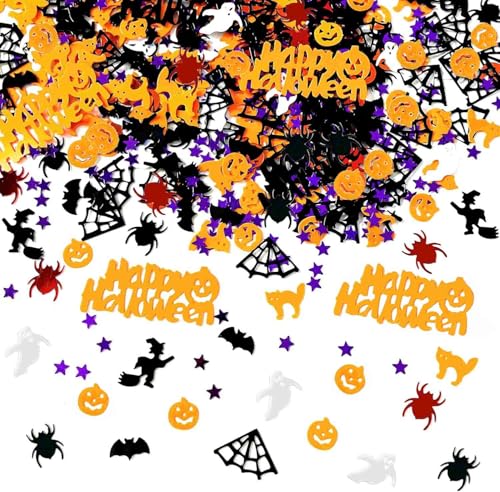 Halloween Konfetti Spinne Kürbis Geist Fledermäuse Hexenform Tischstreuungen Konfetti für Halloween Dekorationen Geist Kürbis Party Sets Halloween Konfetti Spinne Kürbis Geist Fledermäuse Hexenform Tischstreuungen Konfetti für Halloween Dekorationen Geist Kürbis Party Sets von SHILUNIDP