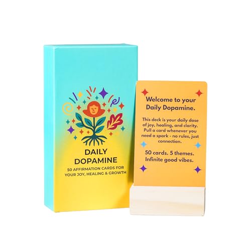 SHIMANY Daily Dopamine Affirmation Cards 50 Positive Affirmation Cards for Women with Display Stan Daily Motivational and Mindful Gift for Teens, Girls & Gen Z von SHIMANY