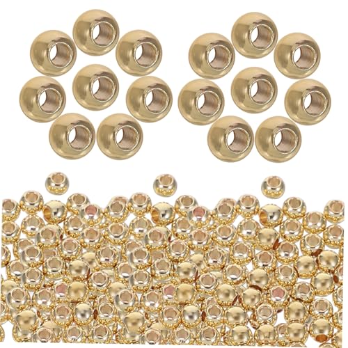 100 Stück Vergoldete Runde Spacer Perlen für Schmuckherstellung Nahtlose Kupferperlen für Armbänder und Bastelarbeiten 100 Stück Vergoldete Runde Spacer Perlen für Schmuckherstellung Nahtlose Kupferperlen für Armbänder und Bastelarbeiten von SHINEOFI